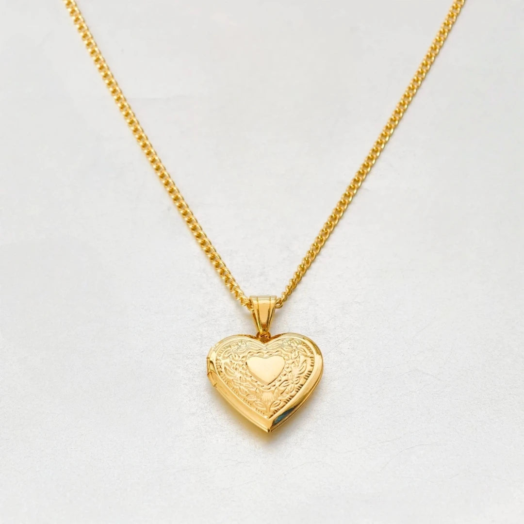 Heart Locket Pendant Necklace — Gold & Silver