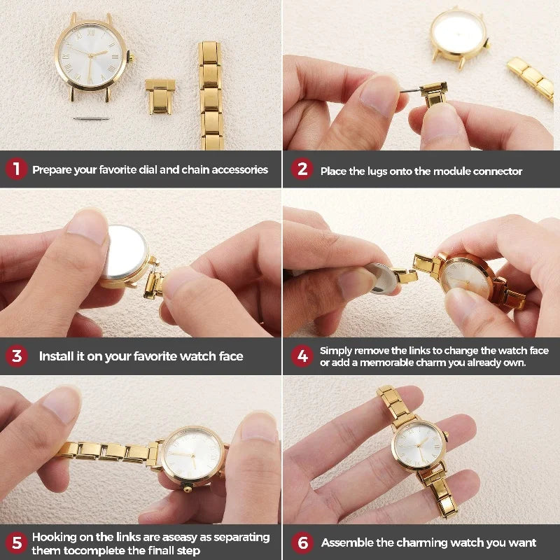 Stainless Steel Watch Fit Bracelet — DIY Retro Style