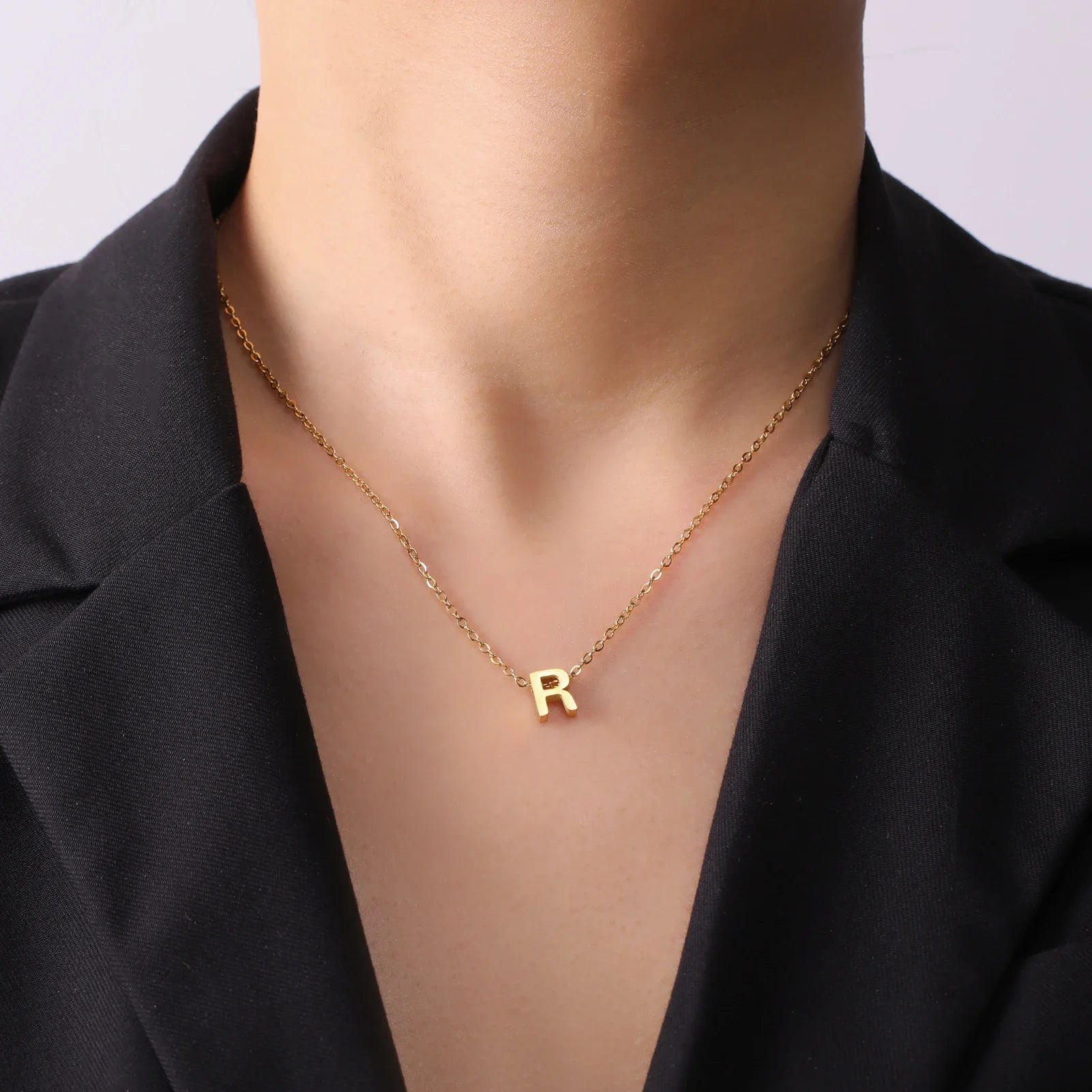 Initial Letter Pendant Necklace A-Z — Gold & Silver