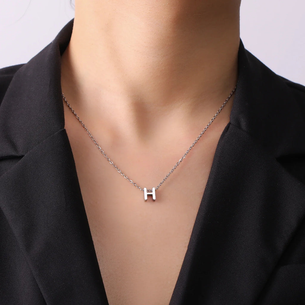 Initial Letter Pendant Necklace A-Z — Gold & Silver