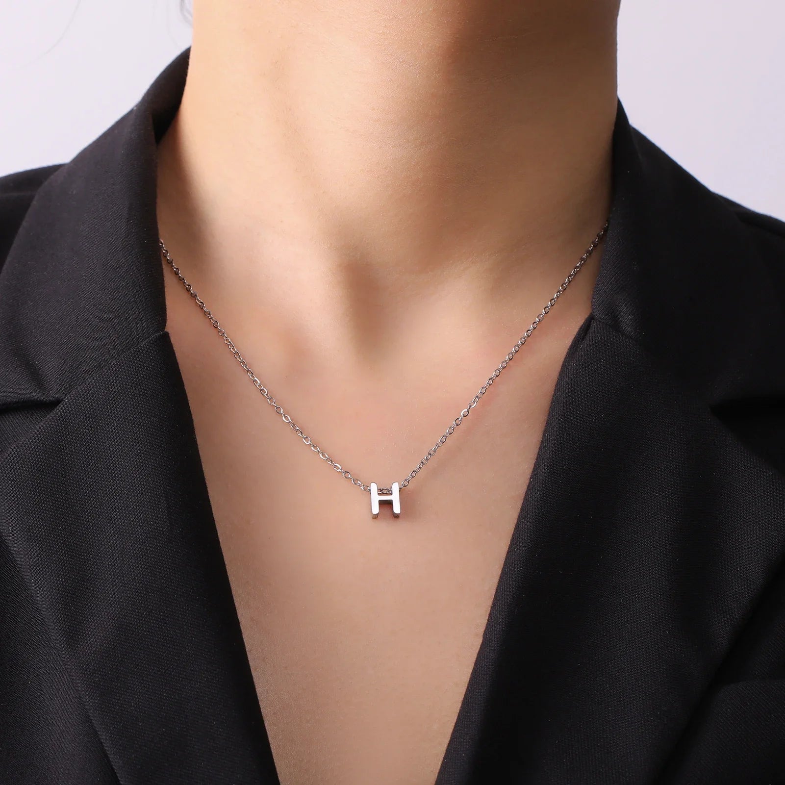 Initial Letter Pendant Necklace A-Z — Gold & Silver