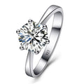 S925 Sterling Silver Crystal Engagement Ring