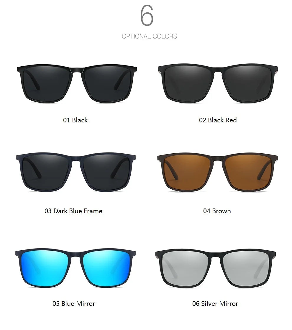 Classic Vintage Square Sunglasses Men And Women Driving Travel  Sun Glasses For Man TR90 Frame Eyewear