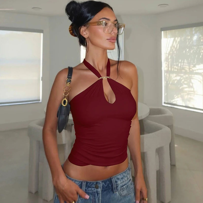 Women's Halter Backless Crop Top – Sexy Summer Tank Top