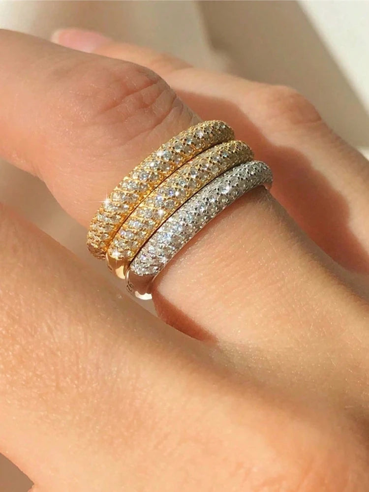 925 Sterling Silver Stackable Zircon Ring