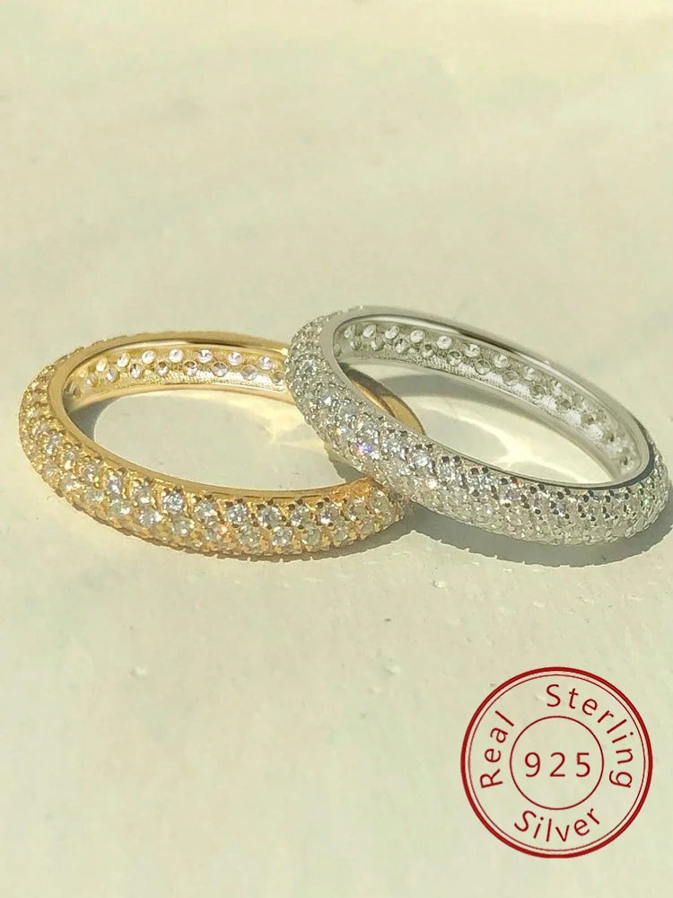 925 Sterling Silver Stackable Zircon Ring