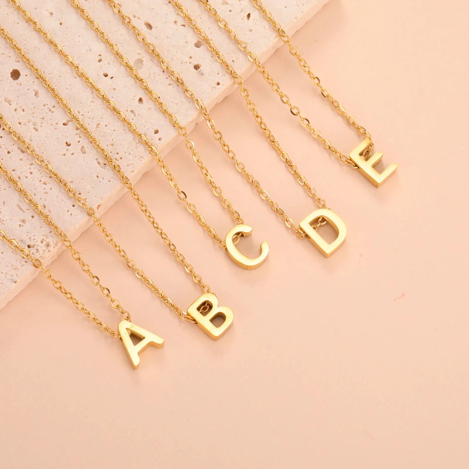 Initial Letter Pendant Necklace A-Z — Gold & Silver
