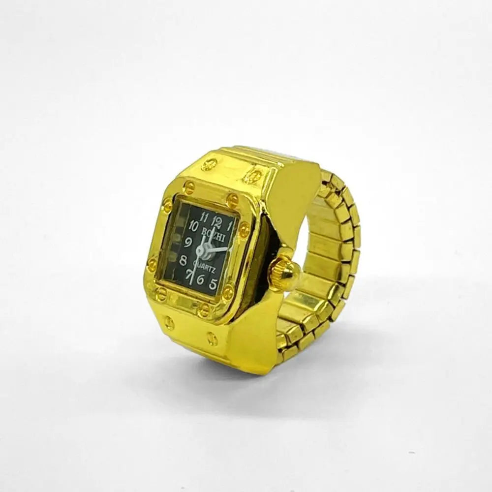 Vintage Finger Watch Ring — Heart Clock Punk Couple Ring