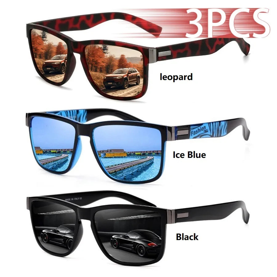 Square Sunglasses 3-Pack – UV400 Protection, Mix & Match Colours