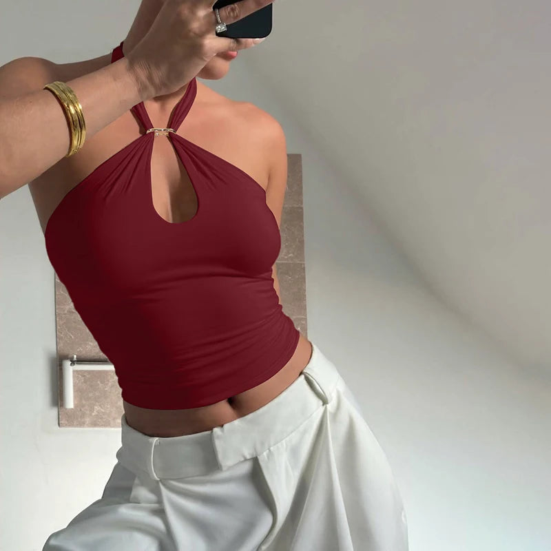 Women's Halter Backless Crop Top – Sexy Summer Tank Top