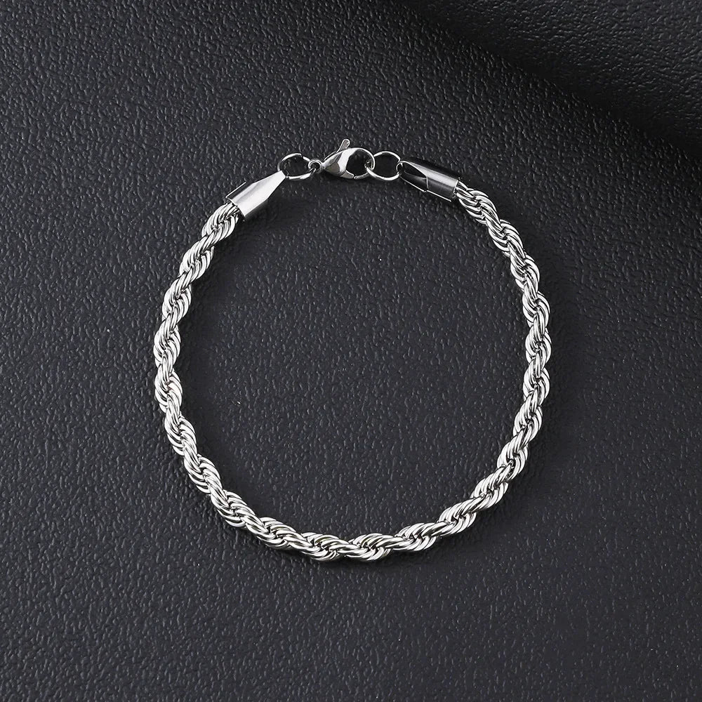 Twisted Rope Chain Bracelet — Gold & Silver
