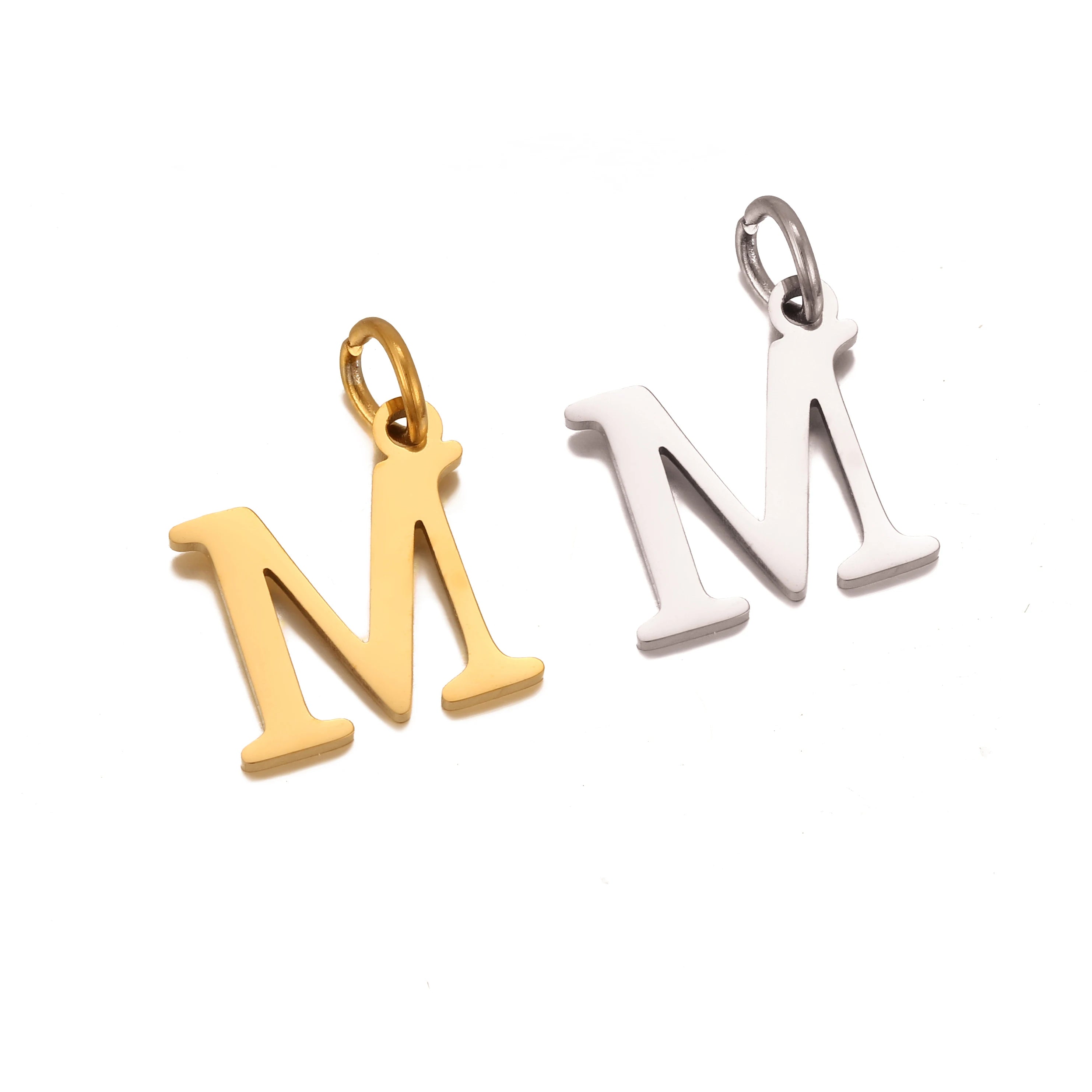 5pcs Stainless Steel Initial Letter Charms A-Z — Gold & Silver