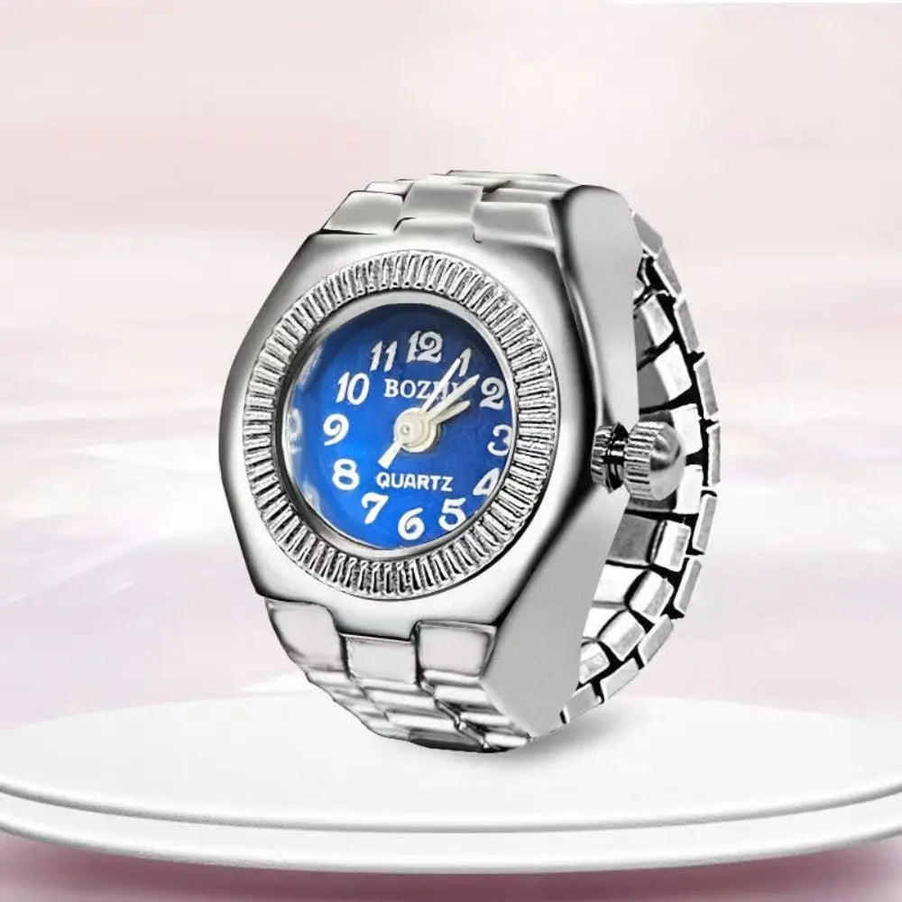 Vintage Finger Watch Ring — Heart Clock Punk Couple Ring