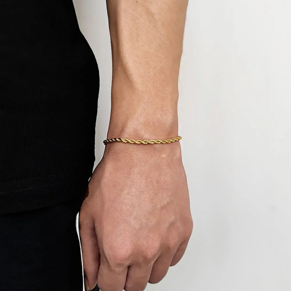 Twisted Rope Chain Bracelet — Gold & Silver