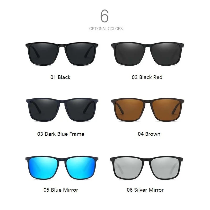 Classic Vintage Square Sunglasses Men And Women Driving Travel  Sun Glasses For Man TR90 Frame Eyewear