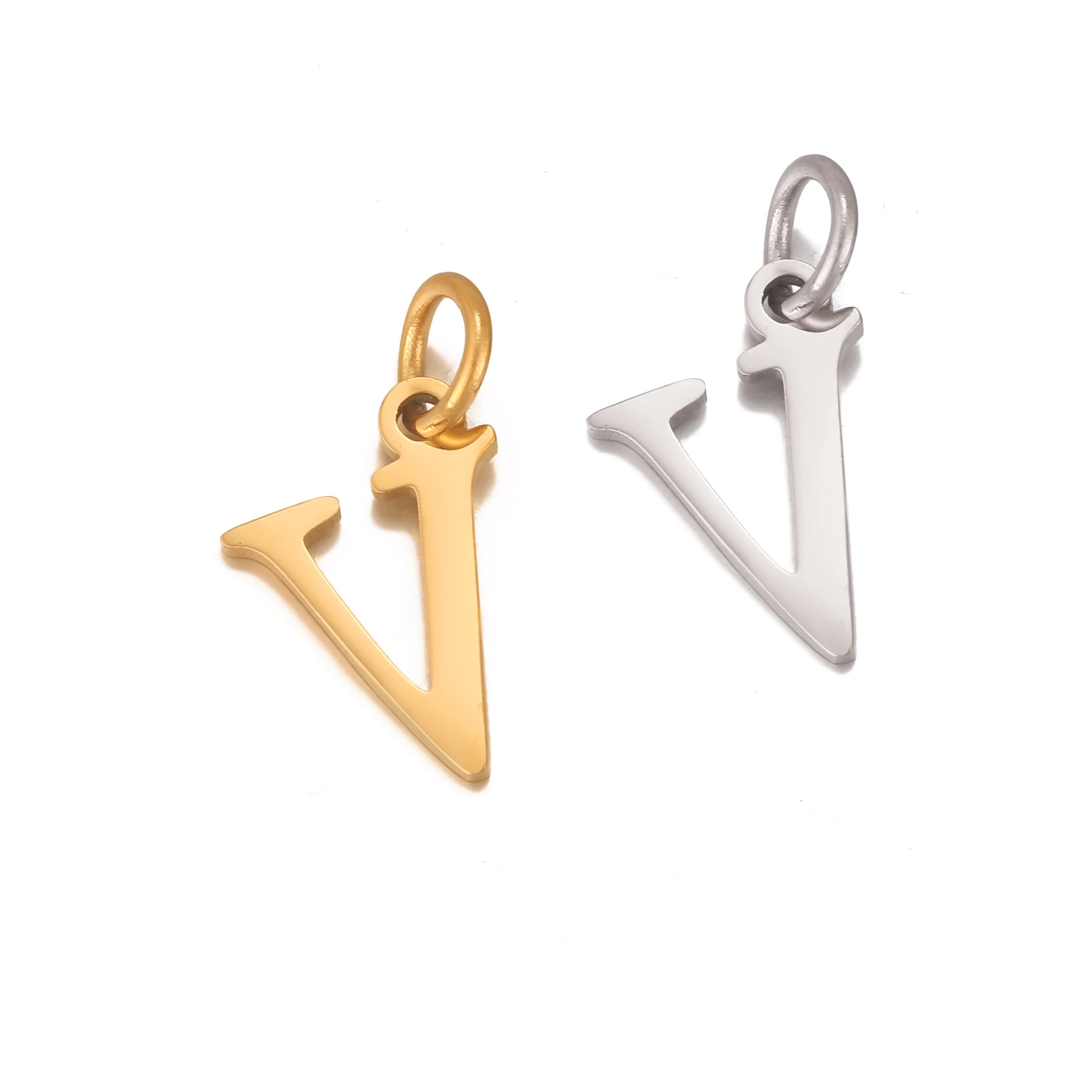 5pcs Stainless Steel Initial Letter Charms A-Z — Gold & Silver