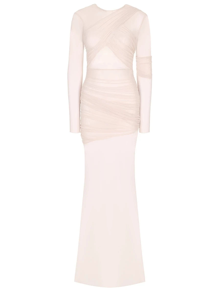 Women's Mesh Patchwork Bodycon Evening Dress