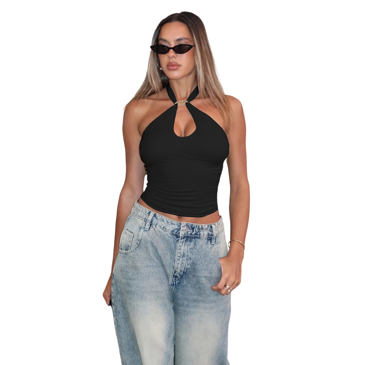Women's Halter Backless Crop Top – Sexy Summer Tank Top