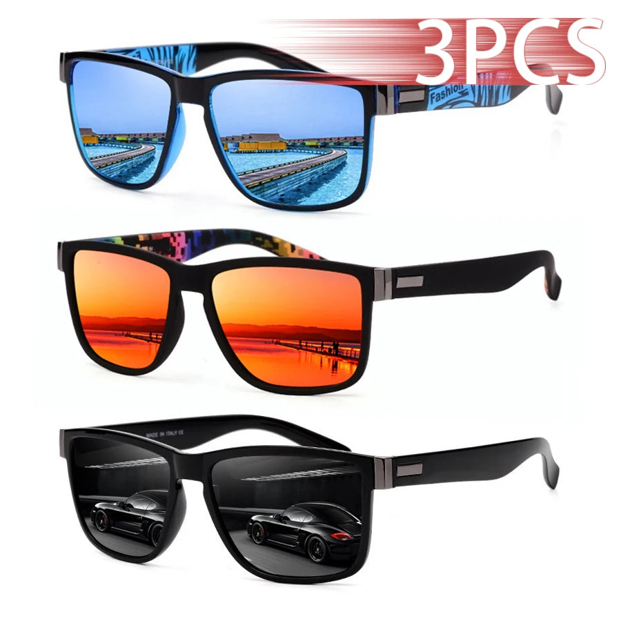 Square Sunglasses 3-Pack – UV400 Protection, Mix & Match Colours