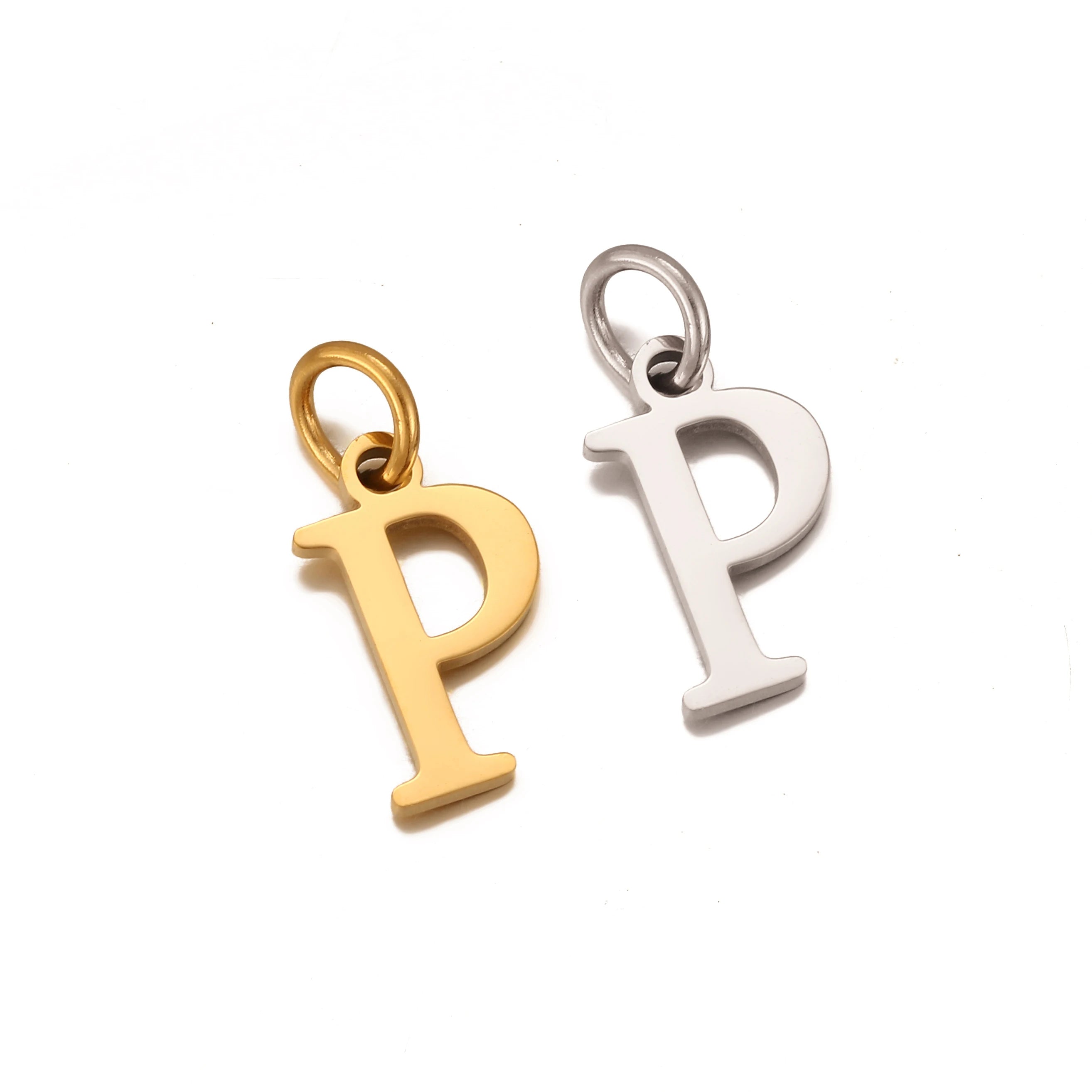 5pcs Stainless Steel Initial Letter Charms A-Z — Gold & Silver