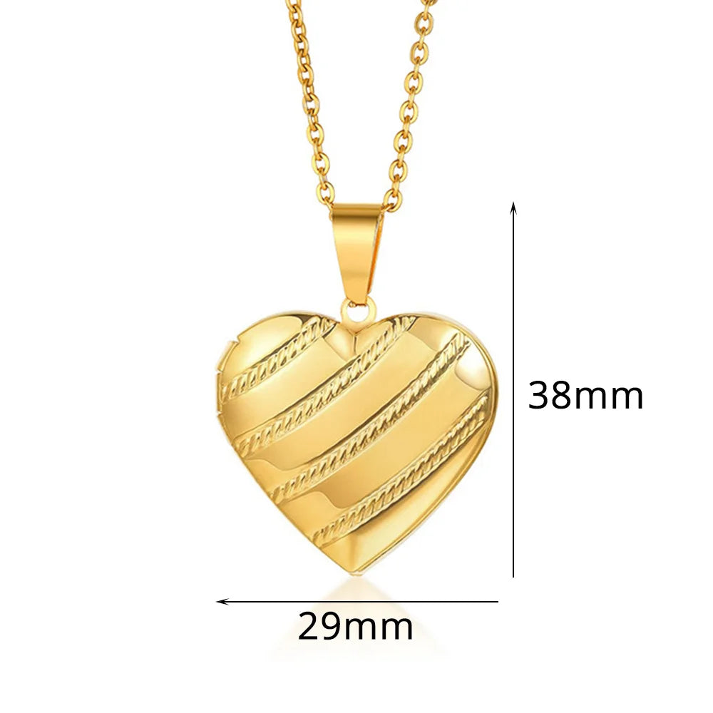 Heart Locket Pendant Necklace — Gold & Silver