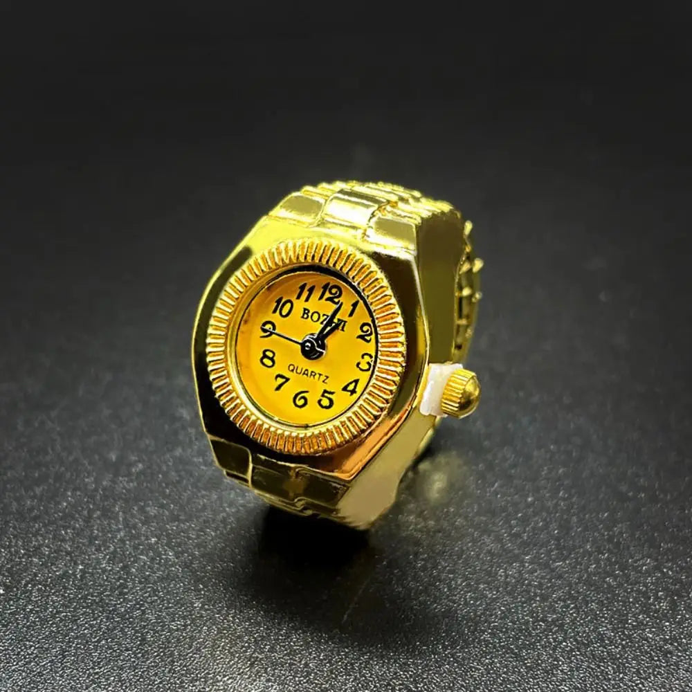 Vintage Finger Watch Ring — Heart Clock Punk Couple Ring